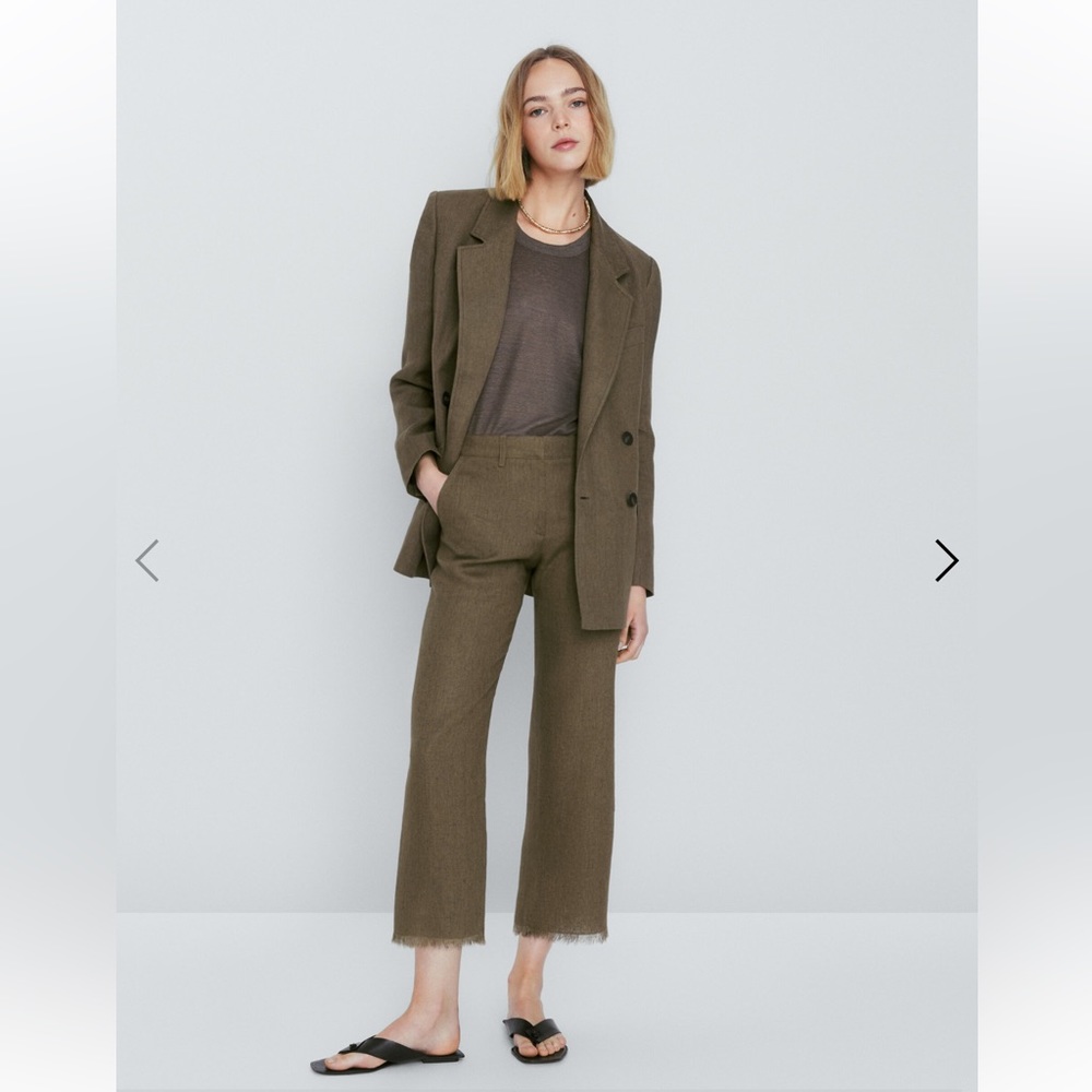 MASSIMO DUTTI NWT LINEN DOUBLE-BREASTED SUIT BLAZER